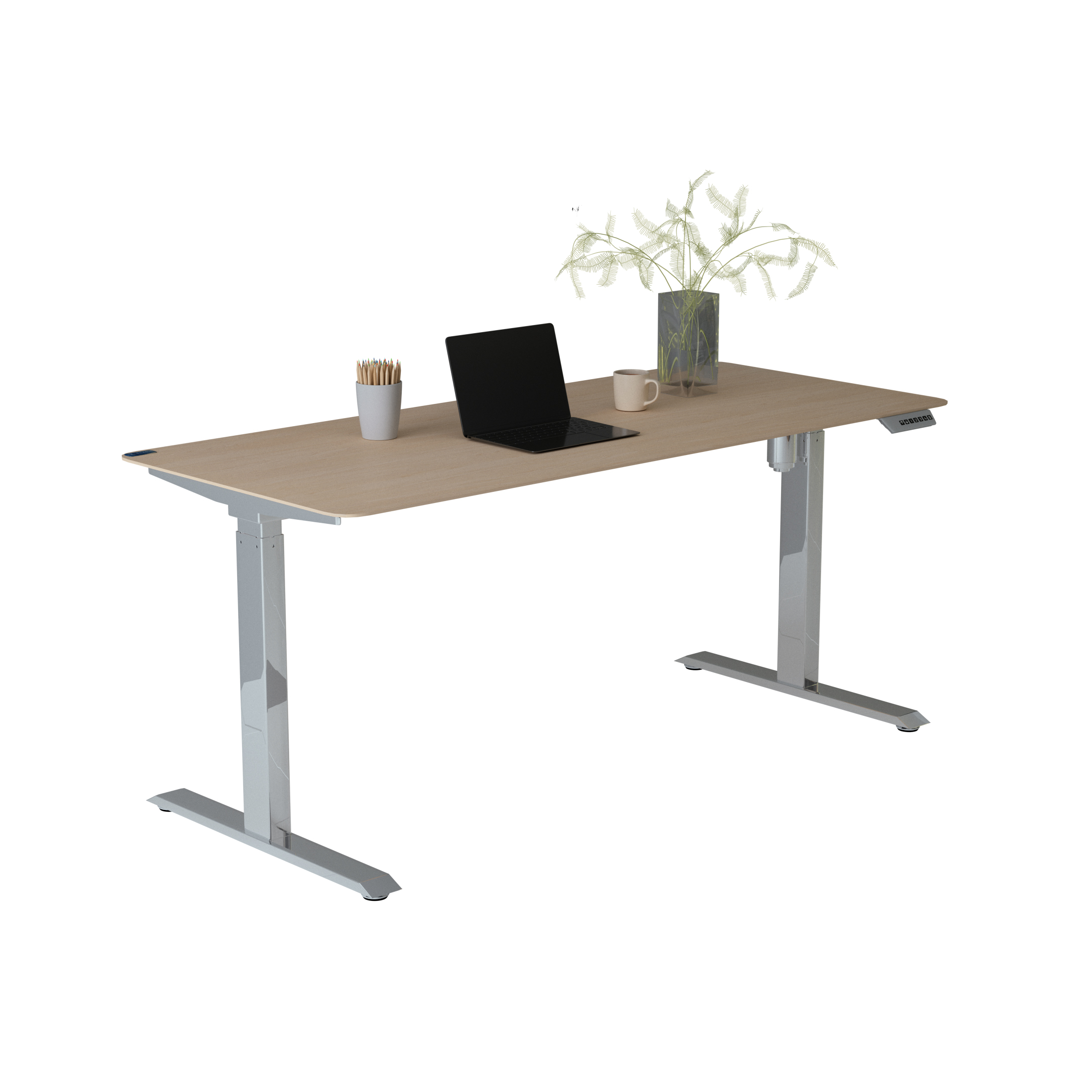 E-TABLE PREMIUM (Шпон) Белый/Дуб натуральный светлый